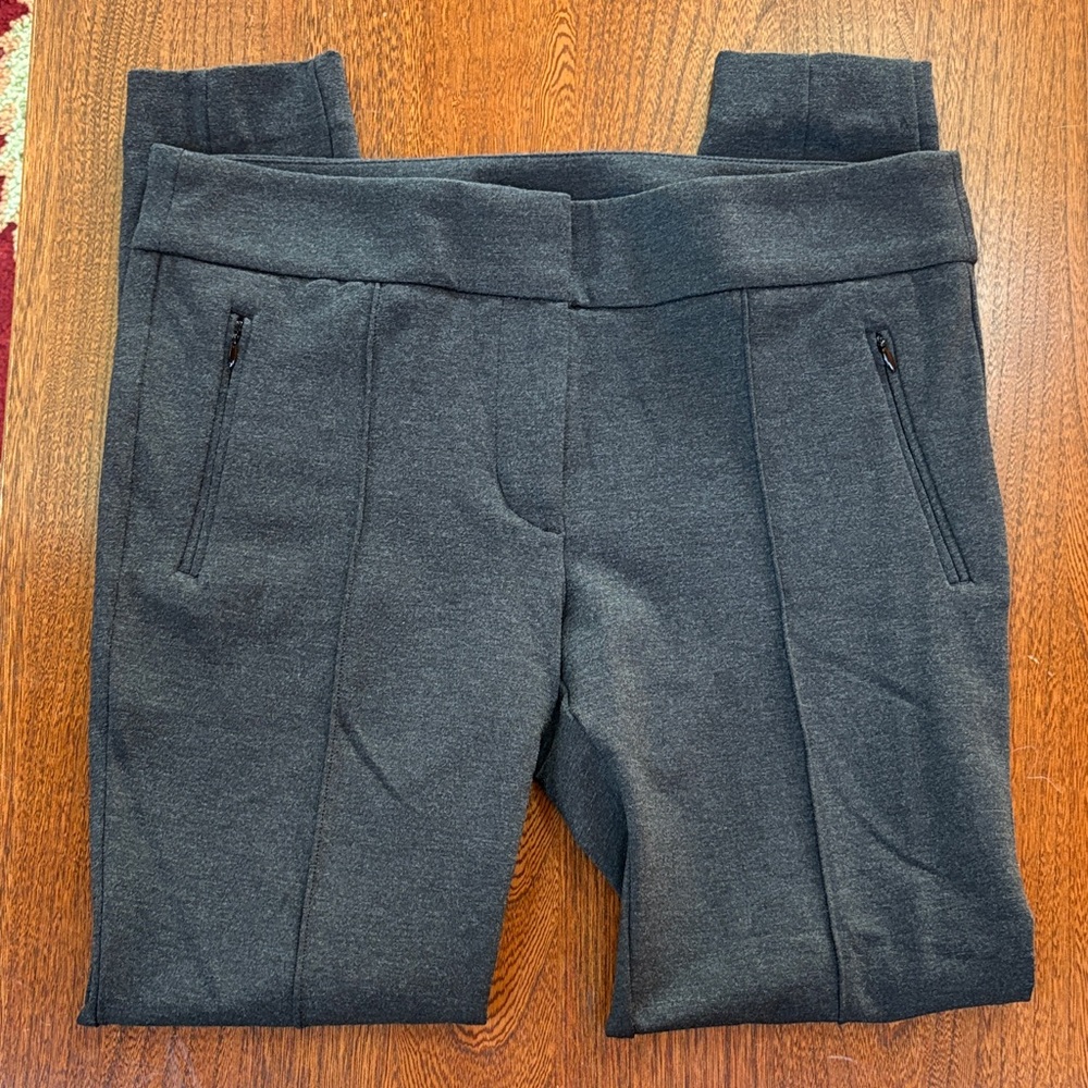 LOFT Women’s Seamed Skinny Ponte Ankle Gray Leggings Slacks 10